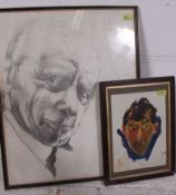 A oil on paper framed and glazed portrai