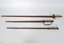 A collection of three  Antique swords, a