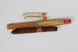 Two Du Maurier cigarette pen knives together with a fabulous 1950's retro paper pan folding out