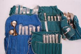 A collection of Birks Sterling silver cutlery set within the original fabric covers ( see