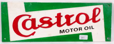 A 20th century cast iron advertising sign for Castrol Oil.