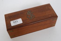 A 20th century brass three draw brass cased telescope. Within original decorative box.