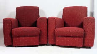 A pair of 1930's Art Deco cloud back armchairs.
