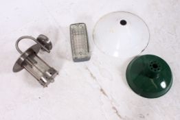 A group of retro / vintage / industrial pendant and bulkhead light fittings