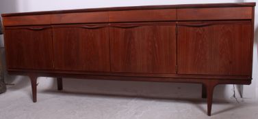 An excellent 1970's Austinsuite solid wood teak low sideboard dresser raised on low tapered
