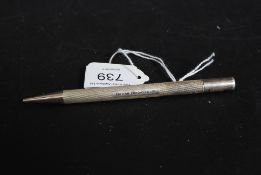 A white metal ( stamped ' sterling ' ) silver pencil for British Fondants Ltd
