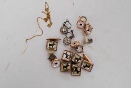 A collection of yellow metal gentlemans cufflinks having pictorial images of black Scottie dogs