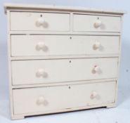 A Victorian painted pine country shabby chic chest of drawers.