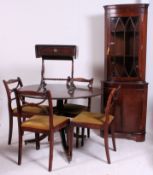 A Regency style dining room suite to consist of a tilt top mahogany dining table,
