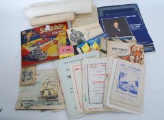 A good collection of ephemera to include scrap book, cigarette cards,