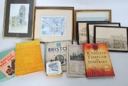 A collection of Bristol related items to include framed and glazed pictues, books,