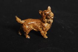 An antique style Austrian cold painted bronze dog,