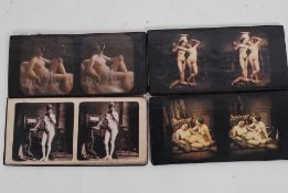 A small collection reproductionn Victorian erotic Stereograph cards.