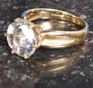 A cubic zirconia 9ct gold ring