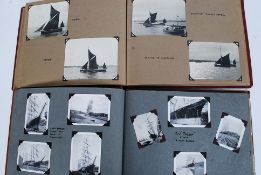 A collection of black and white photographs of ships taken in the 1940's & 1950's in two albums by
