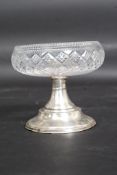 A silver and cut glass hallmarked tazza bon bon dish.