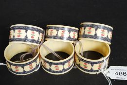 A set of 6 late 19th century Anglo - Indian Ivory napkin rings (circa 1900) .