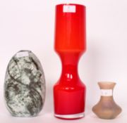 A Carn Studio pottery vase ( Nancledra )  of abstract bulbous form together with a Legras style art