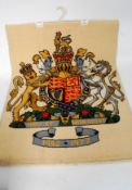 A wall hanging tapestry rug depicting Queen Elizabeth II Silver Jubilee