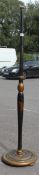 A mid 20th century Japanese lacquered standard lamp having decoration to the column and base