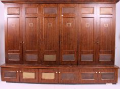 A superb large oak vintage Industrial locker cabinet.