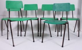 An excellent set of 1970's green vinyl and tubular metal dining chairs by Remploy.