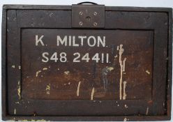 An early 20th century engineers field toolbox with drop down front,