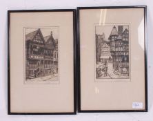 2 19th century lithograph prints of Chester, 1 being Chester Cross,