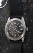 A vintage gentlemans Majex Hydromatic wristwatch having black face with baton numerals and date