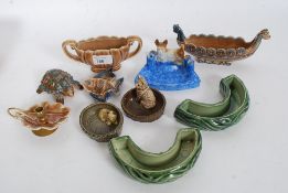 A small collection of wade figures to include Viking Ship etc