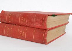 2 19th century Victorian Punch albums in red boards Vol 133-1 & 136-1