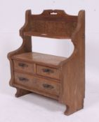 A Victorian ash / oak hanging cabinet bookcase.