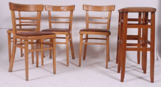 A set of 4 retro vintage 1960|'s chairs together with 2 vintage vinyl padded seat kitchenette
