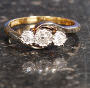 An 18ct Gold and Platinum Rose cut Diamond ladies suspension ring.