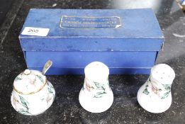 A fabulous early 20th century Crown Staffordshire condiment china set complete with the box