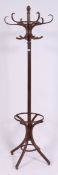 An mid 20th century retro / vintage Thonet style bent wood hat and coat stand,