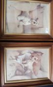 2 framed and glazed prints of dogs entitled ' The Good Boy ' & ' The Bad Boy '