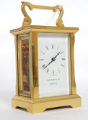 An excellent brass cased carriage clock timepiece having an English 11 jewel movement.