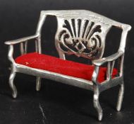 A 925 white metal ( indicating silver ) Victorian style pin cushion in the form of a brooch