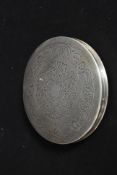 A silver hallmarked ladies compact stamped for London,