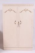 A good quality Louis 15th French shabby chic style bedroom double wardrobe.