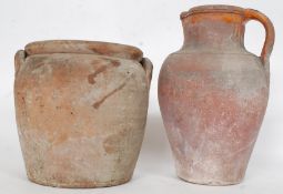 Two vintage stone / clay pots / ewers found under the floorboards of a house in Clifton when