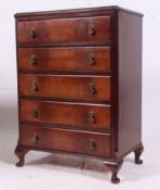 A good quality  1940's Mahogany Queen Anne revival chest of drawers.