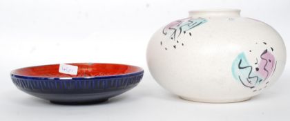 A retro 1970's West German pottery Bay dish No n30 - 24 together with a large ovoid baluster Bay