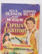 A vintage mid 20th century cinema poster ' Captain Lightfoot ' - Cinemascope starring Rock Hudson &