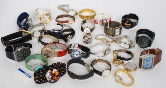 A collection of watches to include cocktail watches, gentlemans watches, digital watches,