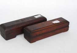 2 vintage woodworking sharpening stones in the original wooden cases ( see illustration ) Belonging