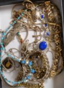 A collection of costume jewellery to include silver 925 necklaces, dress watches,