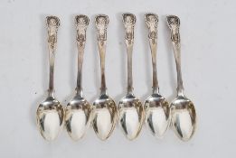 A set of 6 silver hallmarked teaspoons bearing Scottish Edinburgh assay marks for RN. Weight 101.