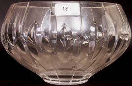 A cut glass crystal fruit bowl signed to the base Stuart W27cm